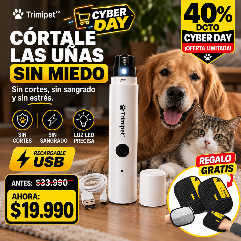 Trimipet™ | Limador Eléctrico para Mascotas Antiestrés