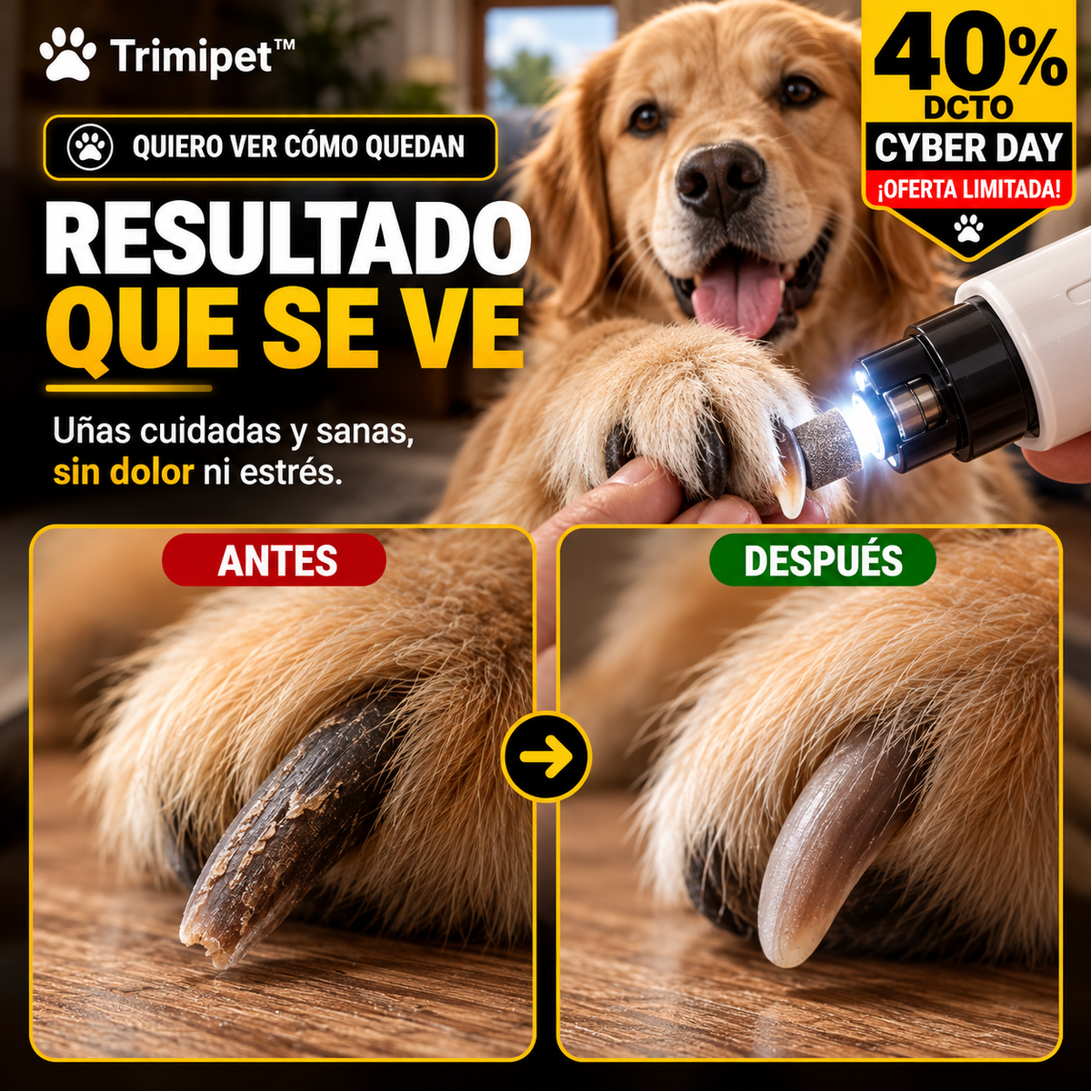 Trimipet™ | Limador Eléctrico para Mascotas Antiestrés